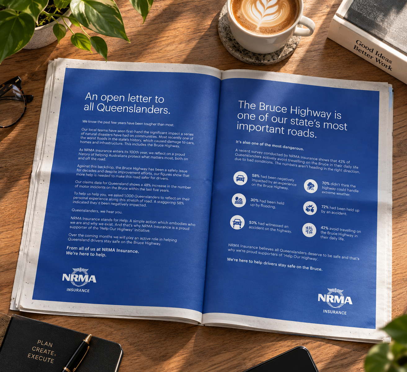 NRMA Help Our Highway campaign execution — Open Letter to Queenslanders